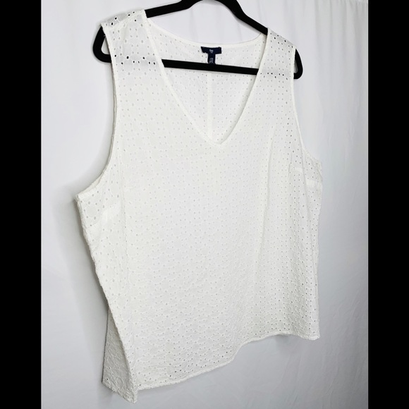 GAP Eyelet Lace V Neck Tank Sz XXL - Picture 4 of 5